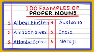 PROPER NOUN WORDS  10  20  30  50  100 EXAMPLES OF PROPER NOUNS  Special Names  in English [upl. by Webb]