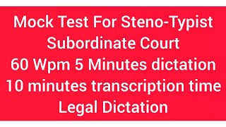 Mock Test  Steno Typist  Subordinate Judiciary dictationpractice jkhighcourtstenographer [upl. by Ettevi535]