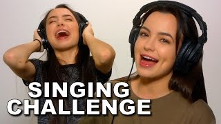 SINGING while wearing NOISE CANCELLING HEADPHONES  Merrell Twins [upl. by Atirres]