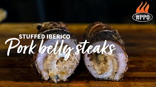 Sweet Potato Stuffed Iberico Pork Belly Steaks  Baked in the Pizza Oven [upl. by Kalinda]