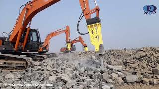 DOZCO Rock Breaker 2000A in Action at Navi Mumbai Airport Maharashtra [upl. by Ateerys]