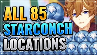 ALL 85 Starconch Locations DETAILED FARMING ROUTE Genshin Impact Collection Guide Tartaglia Childe [upl. by Bui341]