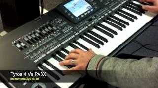 Yamaha Tyros 4 vs Korg PA3X [upl. by Ateekan]