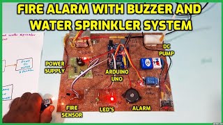 Fire🔥Alarm with Buzzer and Water Sprinkler System [upl. by Nek]