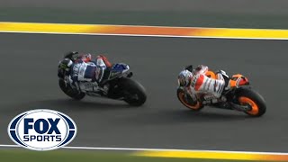 MotoGP Pedrosa Battles Lorenzo  Valencia GP 2013 [upl. by Sella]