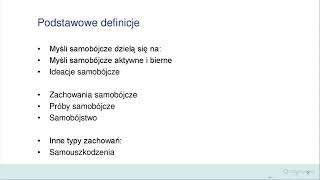 dr Halszka Witkowska quotInternet a zachowania samobójcze młodzieży – zrozumieć aby zapobiecquot [upl. by Naj]