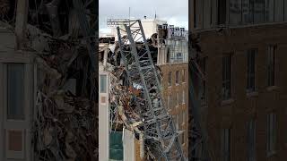 St Petersburg Construction Crane Collapses in Hurricane Milton [upl. by Twelve]