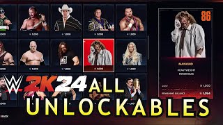 WWE 2K24 ALL NEW UNLOCKABLES [upl. by Erdne]