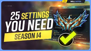 25 SETTINGS and HOTKEYS you NEED for SEASON 14  League of Legends [upl. by Reve649]