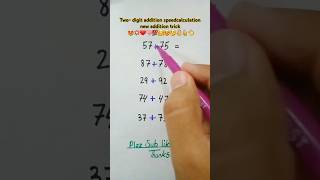 Twodigit addition speed calculation💥😍❤ new addition trick maths addition mathstricks foryou [upl. by Reerg]