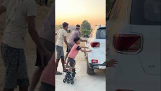 Car ko dhakka de diya shorts advik skating viral [upl. by Roland]