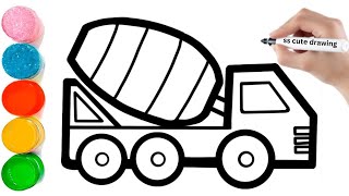 Rainbow Tank Truck Easy Drawing Painting Coloring for Kids amp Toddlers [upl. by Berk]