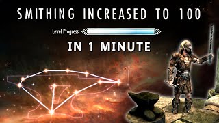 Skyrim  Level up Smithing to 100 in 1 Minute  2024  Skyrim Anniversary Edition [upl. by Mini]