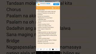 Paalam na aking mahal lyrics compose by christian codilla [upl. by Kerby]