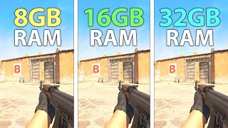 Counter Strike 2  8GB RAM vs 16GB RAM vs 32GB RAM  Testing [upl. by Gusta]