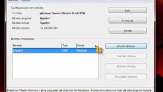 como cambiar de idioma el windows 7 profesional ultimate starter home basic home premium [upl. by Alil307]