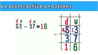 Soustraction en colonne ce1ce2 [upl. by Zoila]