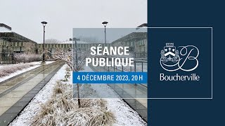 Séance publique de la Ville de Boucherville du 4 décembre 2023 [upl. by Airotna]