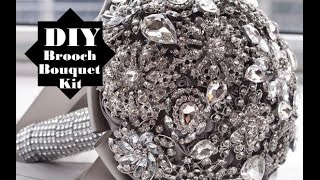 Easy How To DIY Brooch Bouquet Kit Low Cost No Wires Wedding Project [upl. by Adnalro]