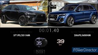 LEXUS RX500H F SPORT PERFORMANCE 371PS VS 2024 AUDI Q7 50 TDI 286PS ACCELERATION 0160KMH [upl. by Nicky641]