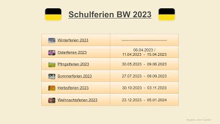 Schulferien BW 2023 [upl. by Cari]