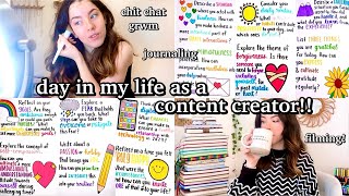 day in my life as a content creator✍🏻🎨✨  journaling chit chat grwm filming journal prompts [upl. by Berkow]