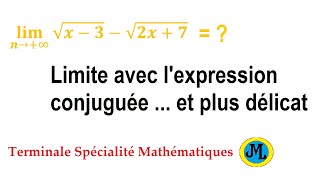 Limite avec lexpression conjuguée et  plus délicat Terminale spécialité maths [upl. by Bathilda681]