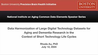 Data Harmonization of Large Digital Technology Datasets for Aging and Dementia Research [upl. by Delora]