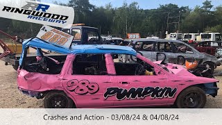 Ringwood Raceway 030824 amp 040824  Crashes and Action [upl. by Adnorehs]