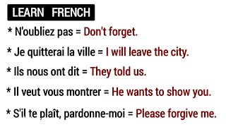 Common French Phrases and Words with Pronunciation 🔥 Learn French Everyday [upl. by Nylzaj]