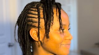 Simple and easy natural hairstyle Twist and freehand stylesLearnRosie [upl. by Bettina]