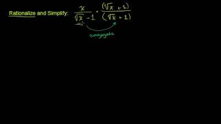 Rationalizing Denominators with Conjugates [upl. by Ahsiatal]