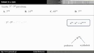 Zadanie 21a  matura z matematyki działania na potęgach zestaw 1 [upl. by Noillimaxam]