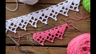 Puntilla con calados  Técnicas Crochet y muchos Tips [upl. by Thurman]