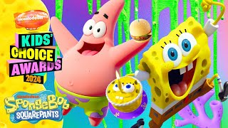 SpongeBob Celebrates His BIRTHDAY at the 2024 Kids Choice Awards 🎂  SpongeBobOfficial [upl. by Ellenohs]