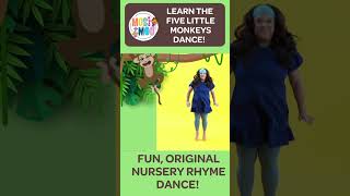 Learn to Dance Five Little Monkeys Jumping on the Bed Nursery Rhyme  Easy Steps for Kids  Fun [upl. by Evatsug]