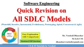 SE 12  All SDLC Models Revision  Software Engineering Full Course [upl. by Theone779]