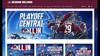 Avs playoffs website has events tickets more [upl. by Akeret754]