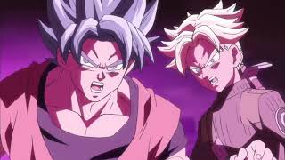 Super Black Kamehameha Goku Black vs SSJB GokuSSJ2 Future Trunks [upl. by Enisamoht]