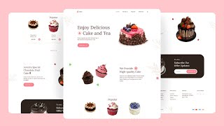 Responsive Cake Shop Website Design  HTML CSS amp JS [upl. by Nira]