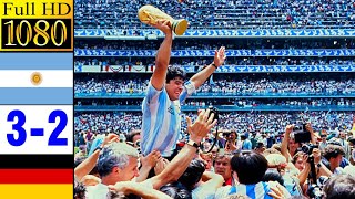 Argentina 32 Germany  1986 World Cup Final  Full highlight 1080p HD  Diego Maradona [upl. by Xel]