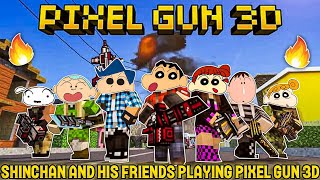 Shinchan playing pixel gun 3d 😱🔥  Pixel gun 3d hindi gameplay  Funny game 😂 [upl. by Rostand367]