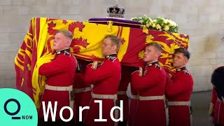 Pallbearers Carry Coffin of Queen Elizabeth II into Westminster Hall [upl. by Ydnal102]