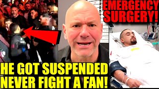 UFC Fighter SUSPENDED amp FINED for punching fan at UFC 300Whittaker had emg surgeryDana on Ngannou [upl. by Enej950]