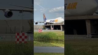 BOEING 747412F ATLAS AIR ALMATY TO AMSTERDAM LANDED SCHIPHOL AIRPOR  GOING TO THE GATE [upl. by Yelda]