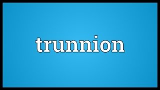 Trunnion Meaning [upl. by Ecitnerp774]