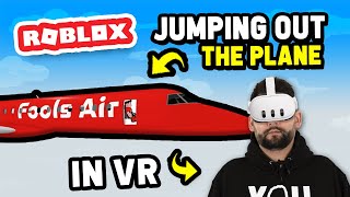 JUMPING OUT The Plane in VR in Cabin Crew Simulator Roblox [upl. by Petie]