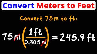 Convert Meters to Feet  m to ft  Unit Conversion  Dimensional Analysis  Eat Pi [upl. by Dennie]