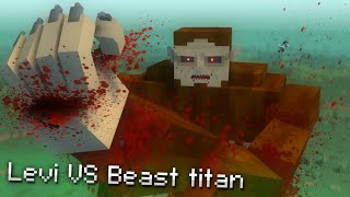 Levi VS Beast titan  minecraft animation [upl. by Anevad]