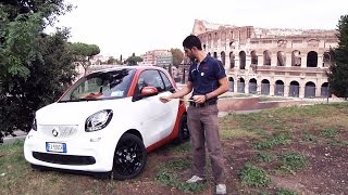 Nuova smart fortwo 2014  La prova nella quotsuaquot città Roma [upl. by Menzies463]